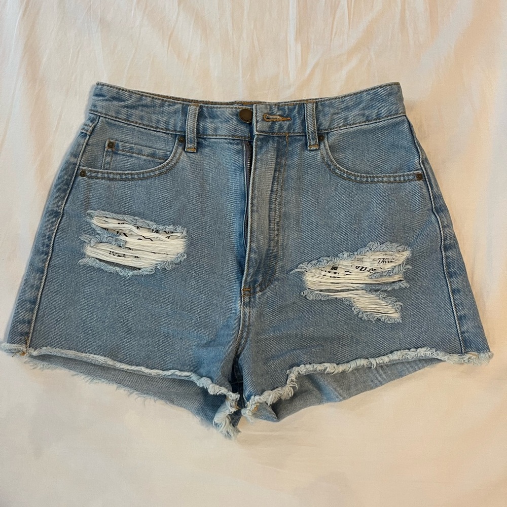 billabong x the salty blonde distressed jean shorts